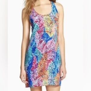 Lily Pulitzer Women's Multi Color Betty Electric Racer Back 100% Silk Dress M